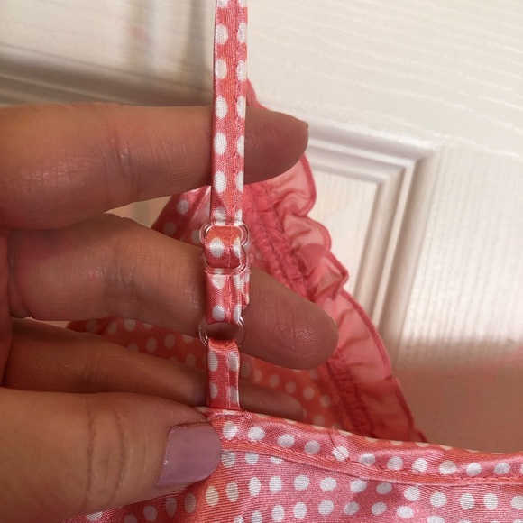 Adonna Pink and White Polka Dot Slip Dress Size Medium - Picture 8 of 9